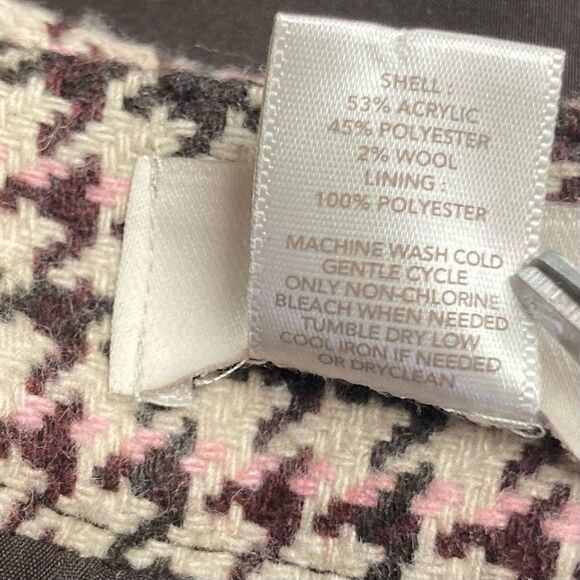 ANN‎ TAYLOR LOFT Petites Size 14 Houndstooth Pattern Brown Skirl - Picture 6 of 9